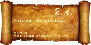 Reicher Antonietta névjegykártya